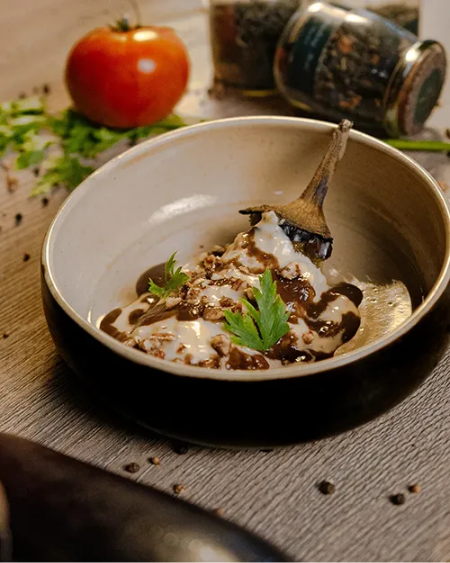 Smoked eggplant at Craft Los Cabos