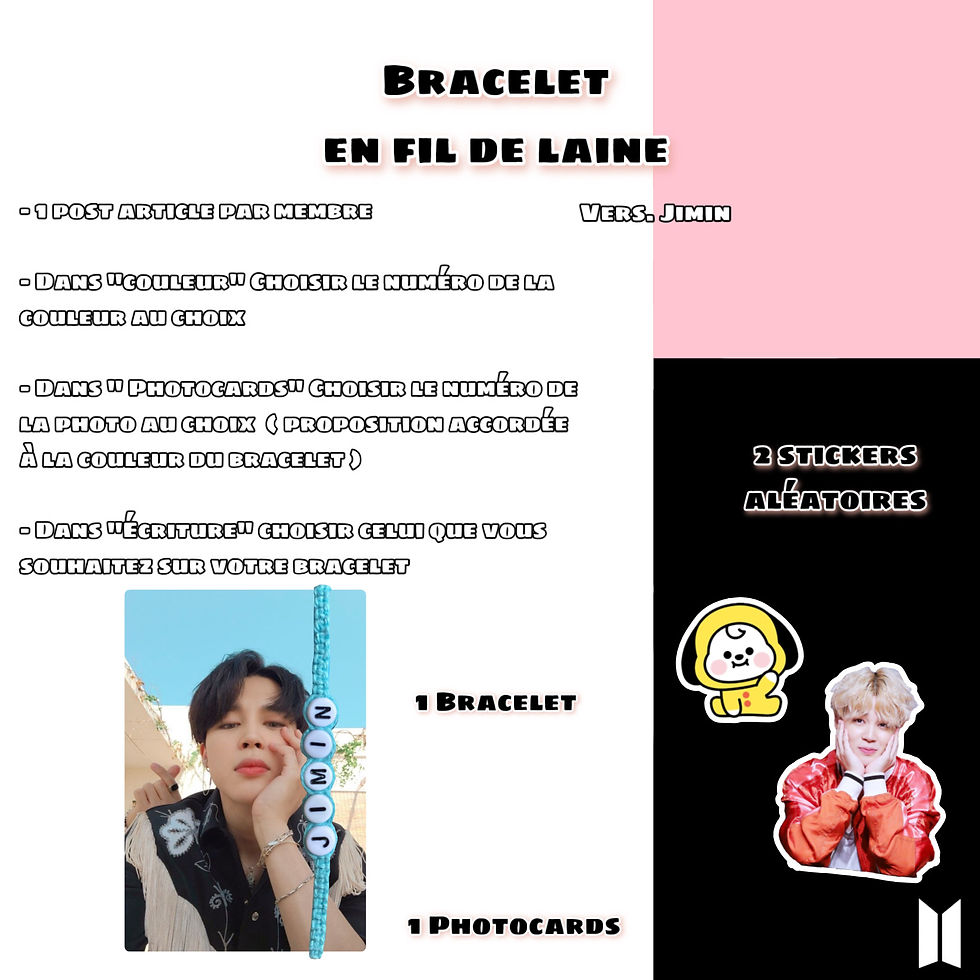 Bracelet en fil de laine ~ Jimin  ~ 