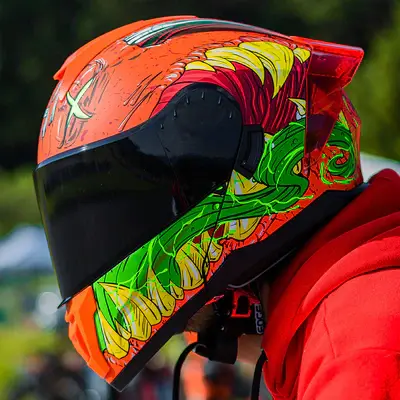 Miniatura: Casco abatible Boston - Monster Red