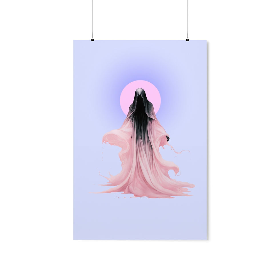 Thumbnail: Pink Ghost Art Print - Gorgeous Ghosts Series