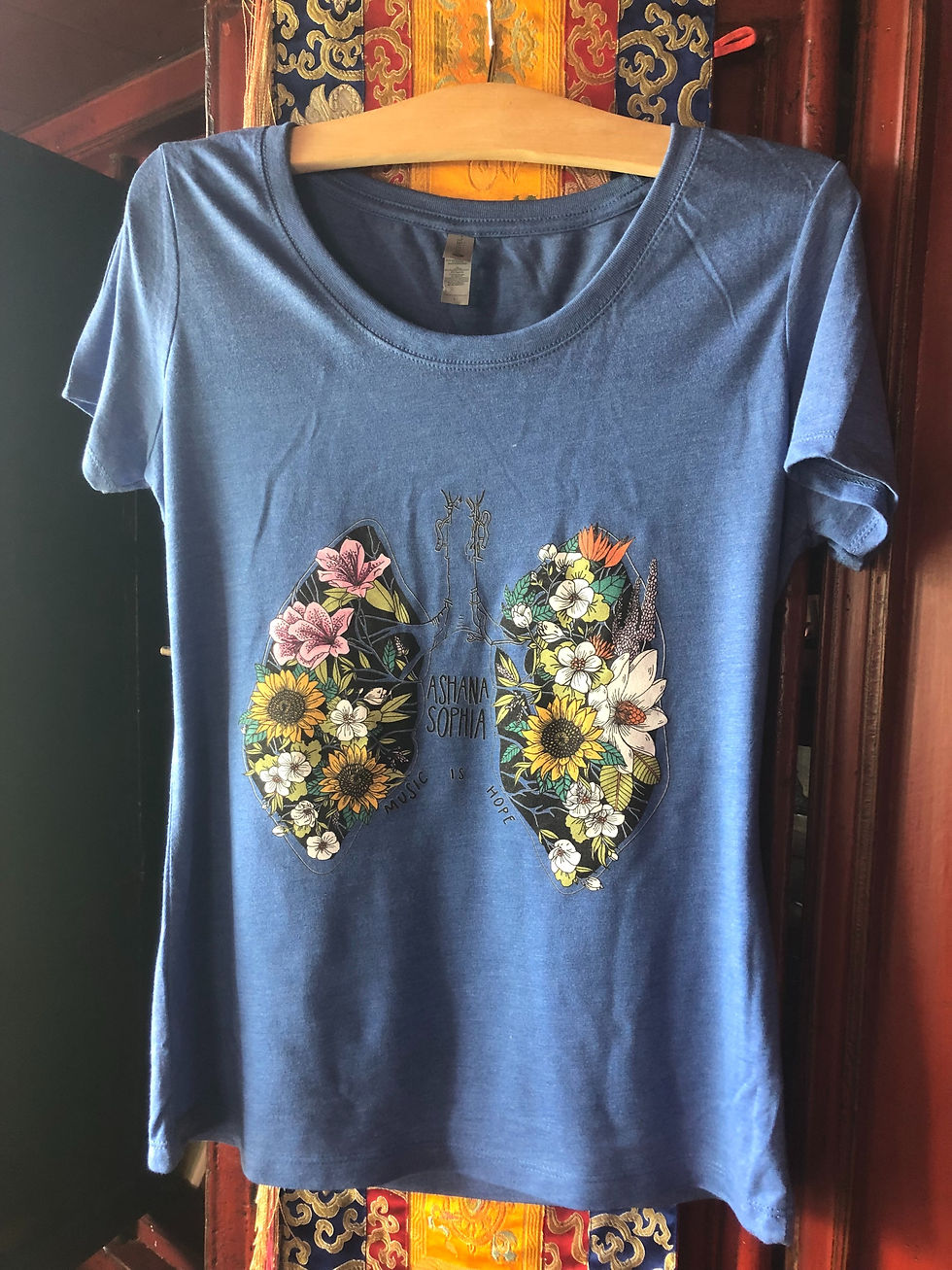 Thumbnail: Music is Hope - ladies scoop neck