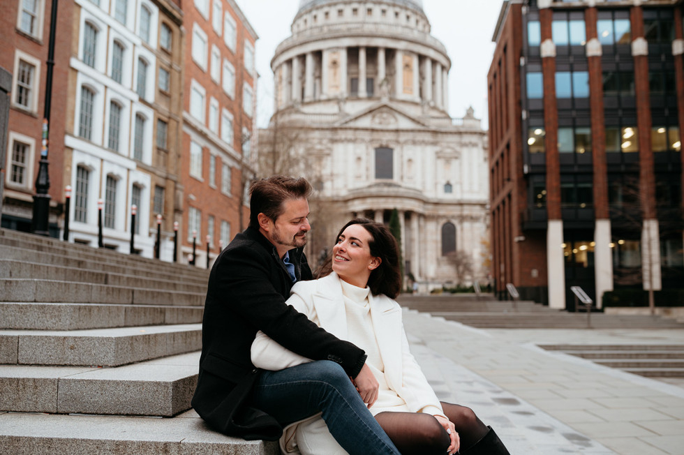 St. Dunstan in the East Church Couple Photography
