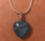 Thumbnail: Stunning Silver Necklace - Precious Stone Heart Pendant