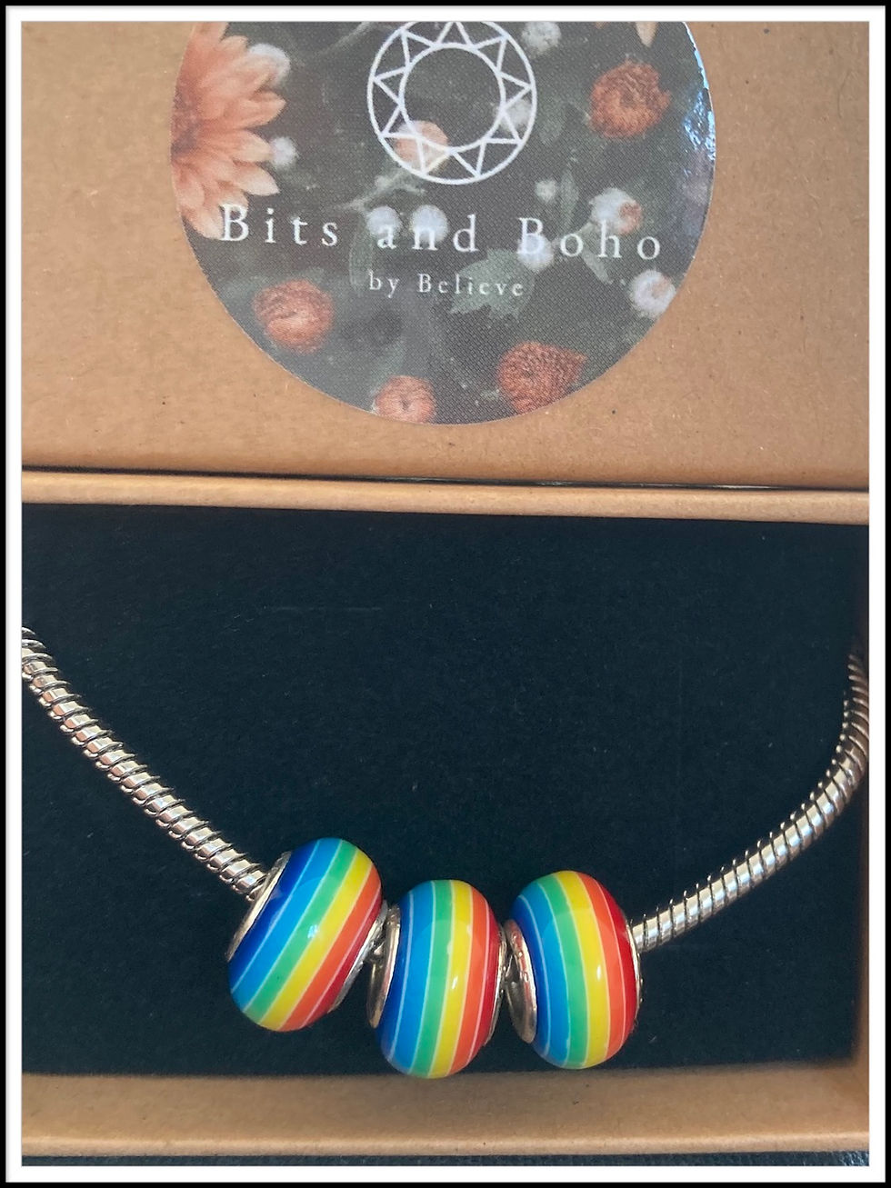 Thumbnail: Over the rainbow silver chain bracelet with gift box