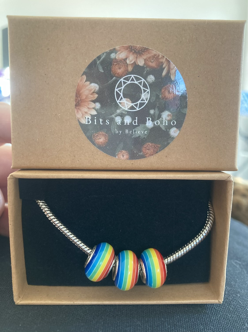 Thumbnail: Over the rainbow silver chain bracelet with gift box