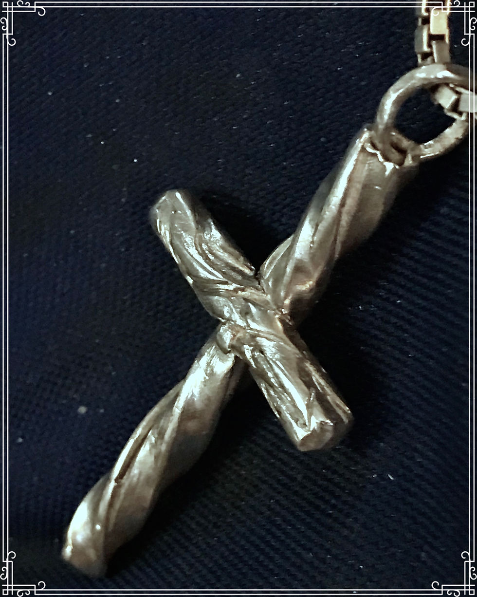 Thumbnail: Hand made sterling silver cross 18” necklace.
