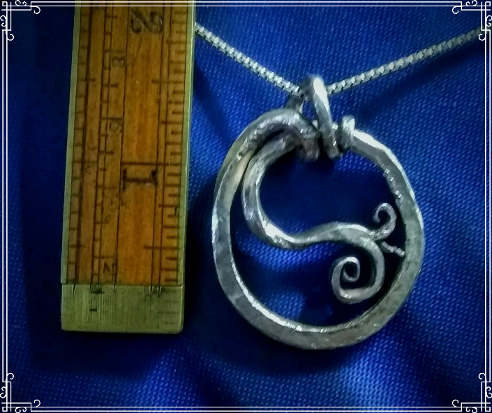 Thumbnail: Circle the Scroll Flower- Sterling Silver Pendant 