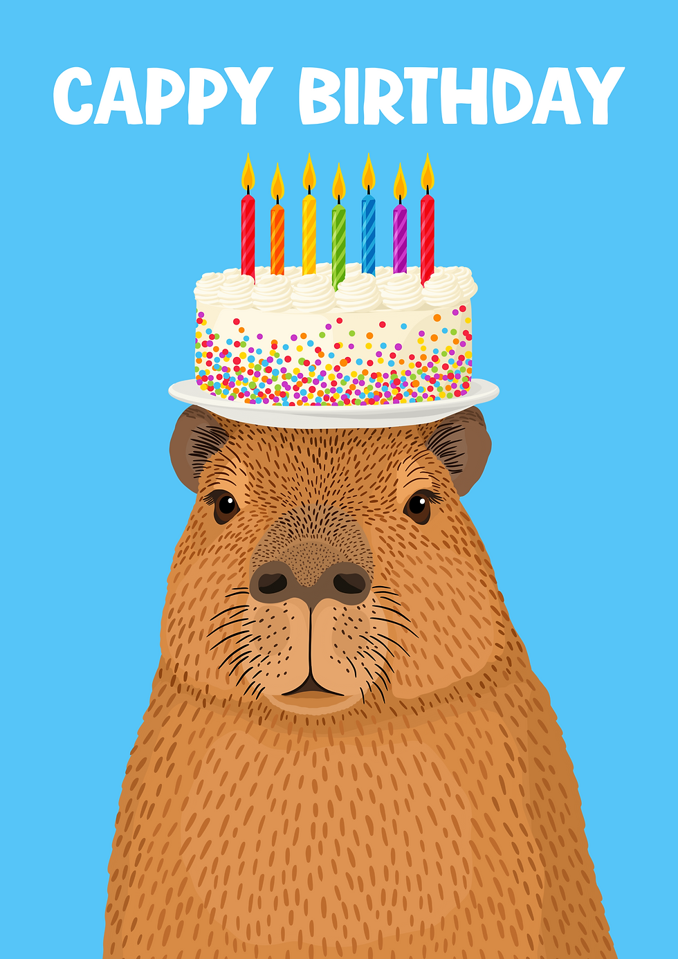 Cappy Birthday capybara card | Pink Peach Cards