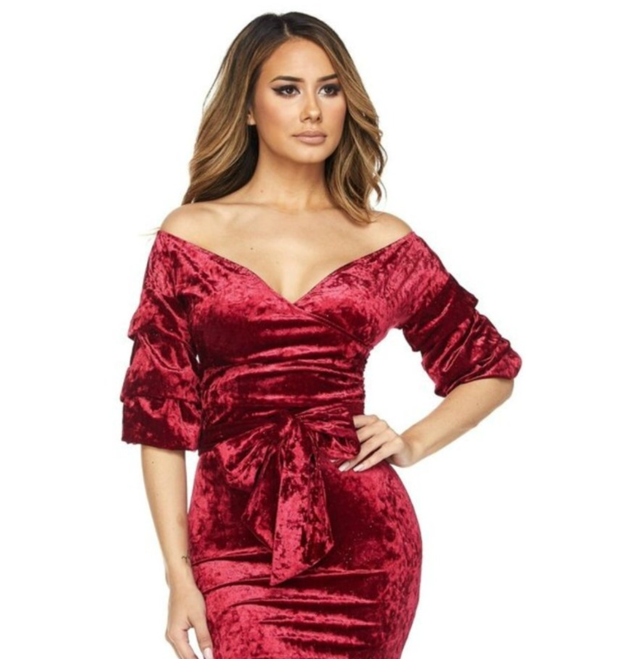 Sexy off shoulder velvet dress