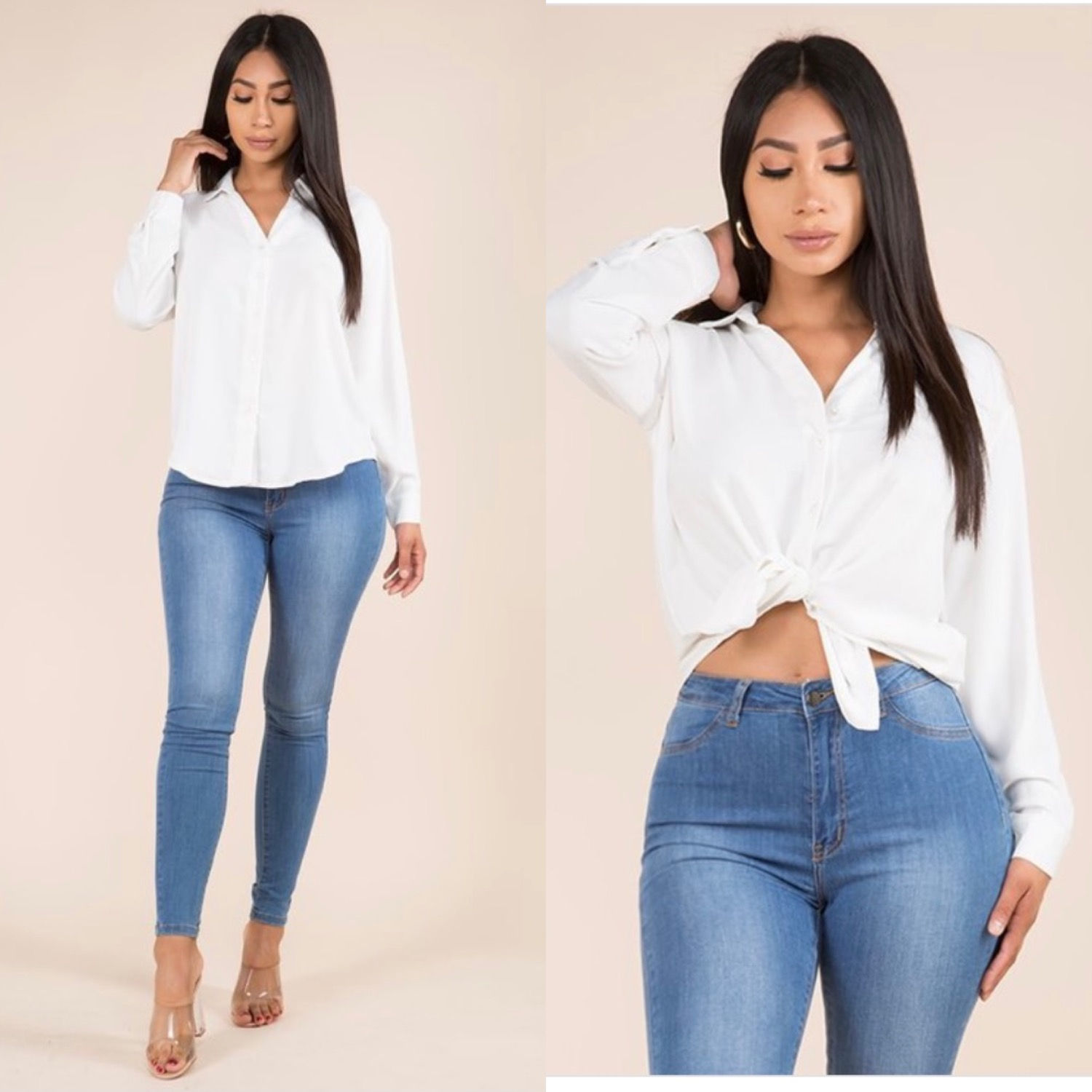 White Button Down Top