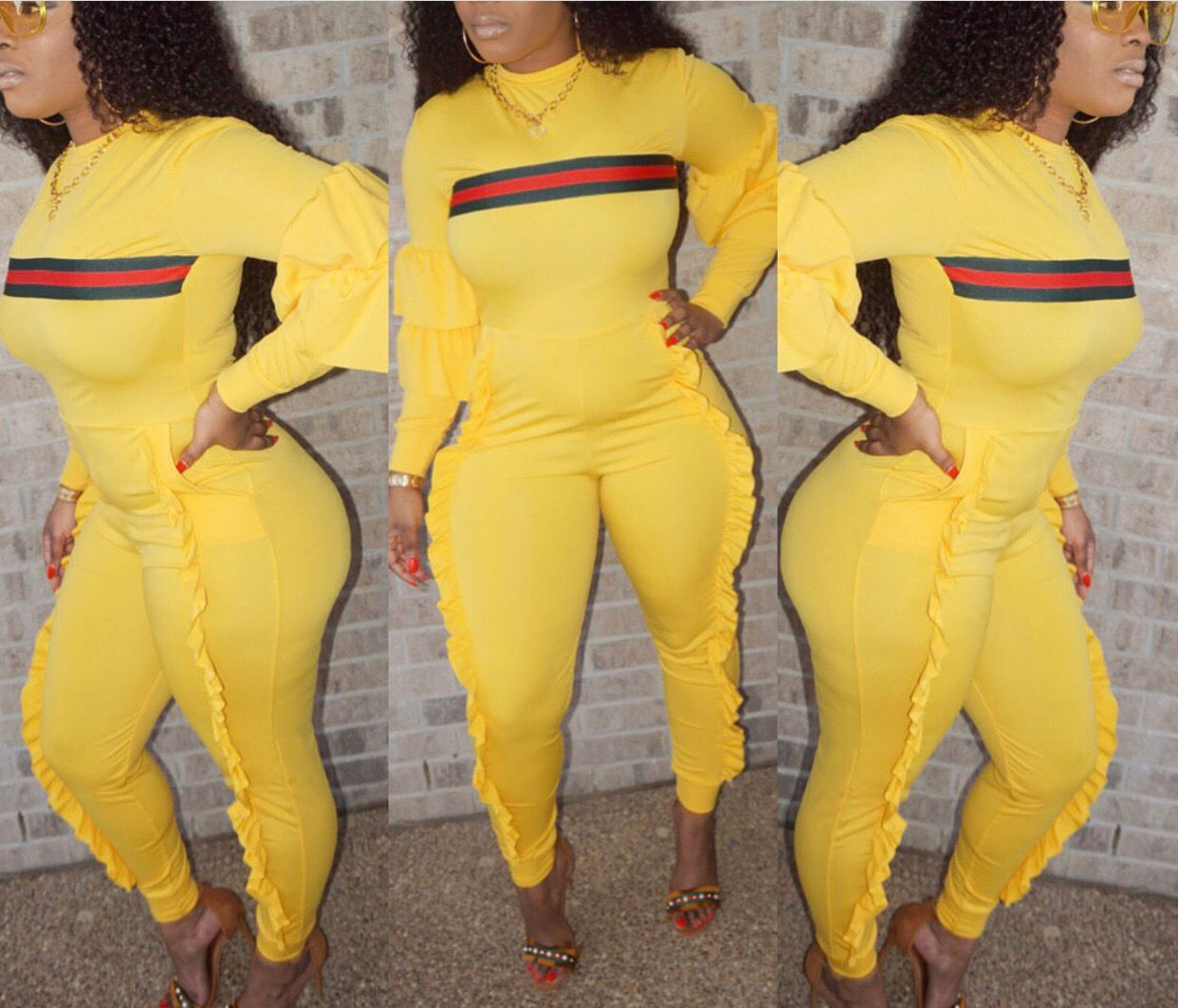 Gucci Inspired Ruffle Jumpsuit