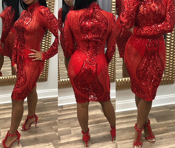 Midi Sequin Dress (Pre-Order)