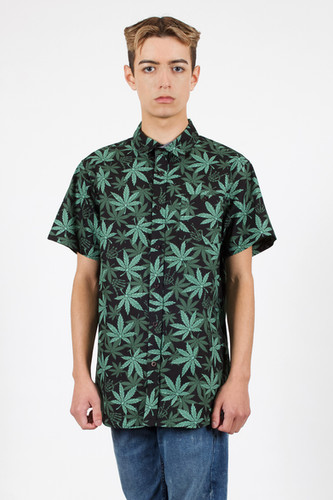 Black Weed Short-Sleeve Button Down | Eighty Eight Brand