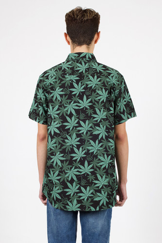 Black Weed Short-Sleeve Button Down | Eighty Eight Brand