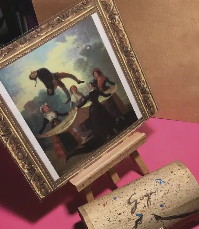 Reproduction de tableau sur un chevalet, dans un atelier pour collégiens et lycéens