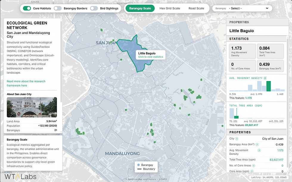 Screengrab of GeoCite - Ecological Green Network of San Juan and Mandaluyong