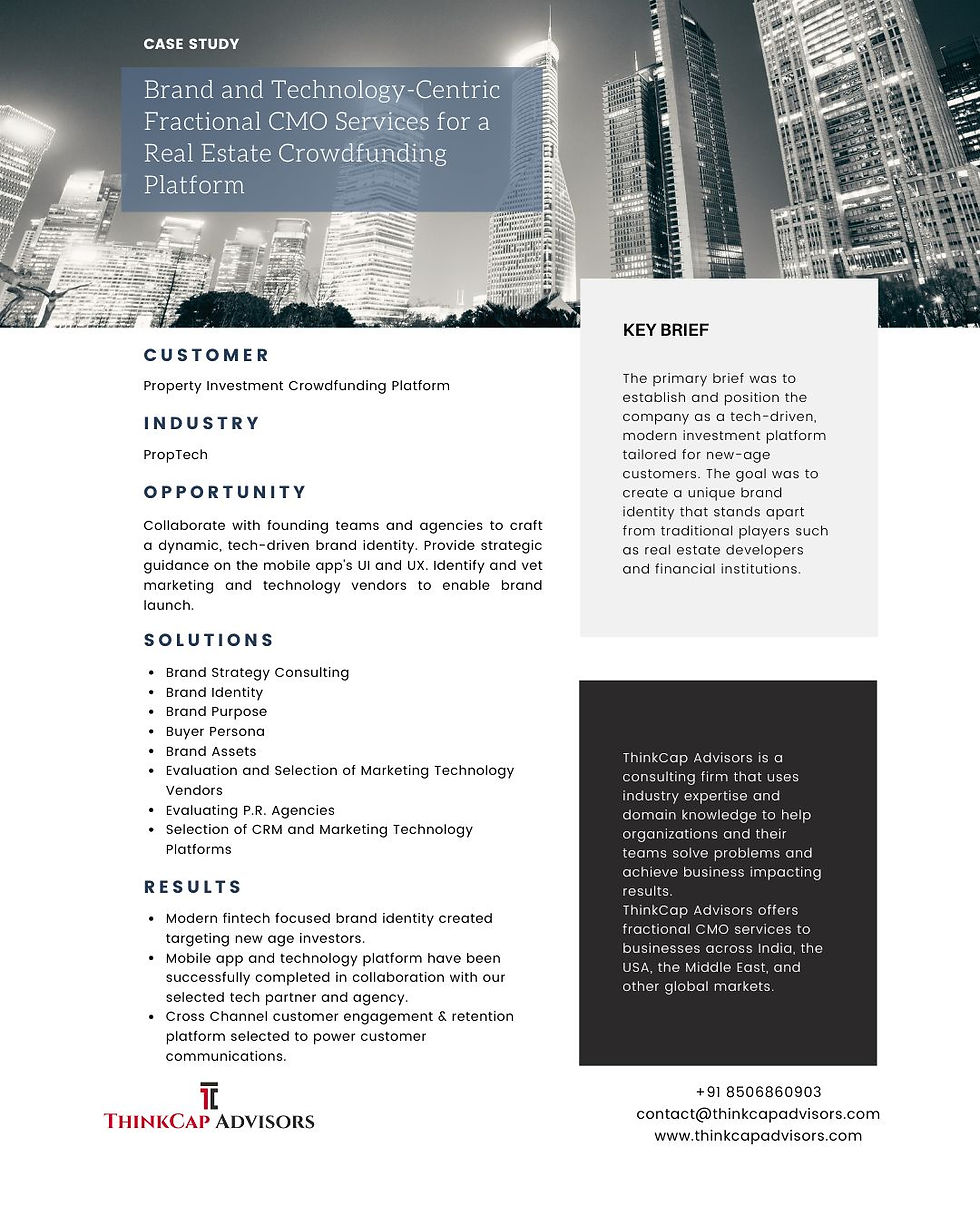 Fractional CMO Services For a Proptech Company