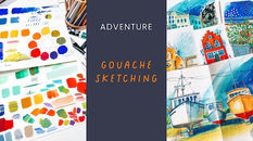Gouache Sketching course with Julia Henze. A playful course full of gouache tips and experiments. Perfect for beginners with step-by-step easy exercises and tutorials.