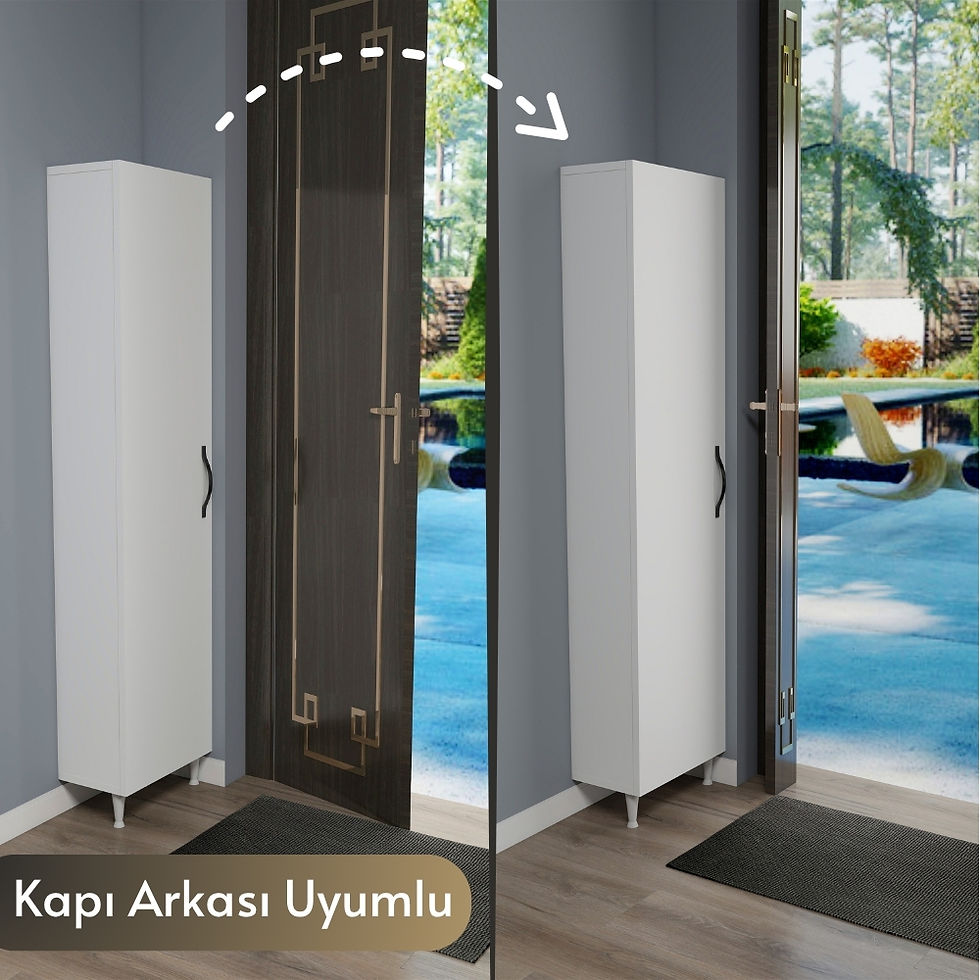 Küçük resim: IRMAK MOBİLYA Kapı Arkası Tek kapaklı 5 Raflı Çok Amaçlı İnce Organizatör Banyo