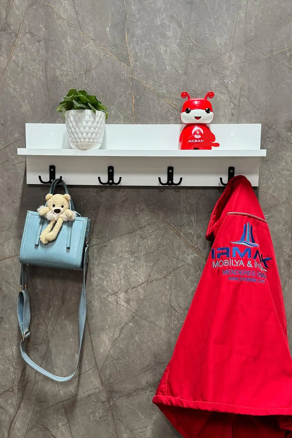 Küçük resim: Irmak Mobilya Duvar Askılığı Hol Koridor Mutfak Banyo, Havlu, Elbise Askılık