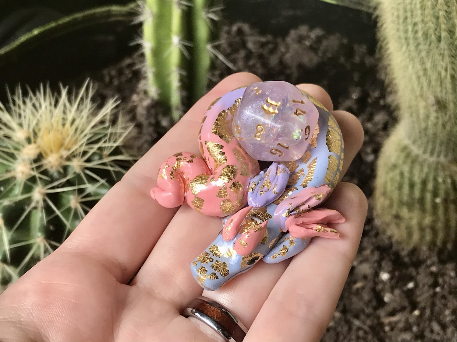 Pink/Purple/Blue/Gold foil- Sleepy Dice Dragon