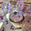 サムネイル： Pink/Purple iridescent starbursts- 7pc dice set