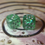 サムネイル： Green Starbursts- Set of (2) 12mm d6