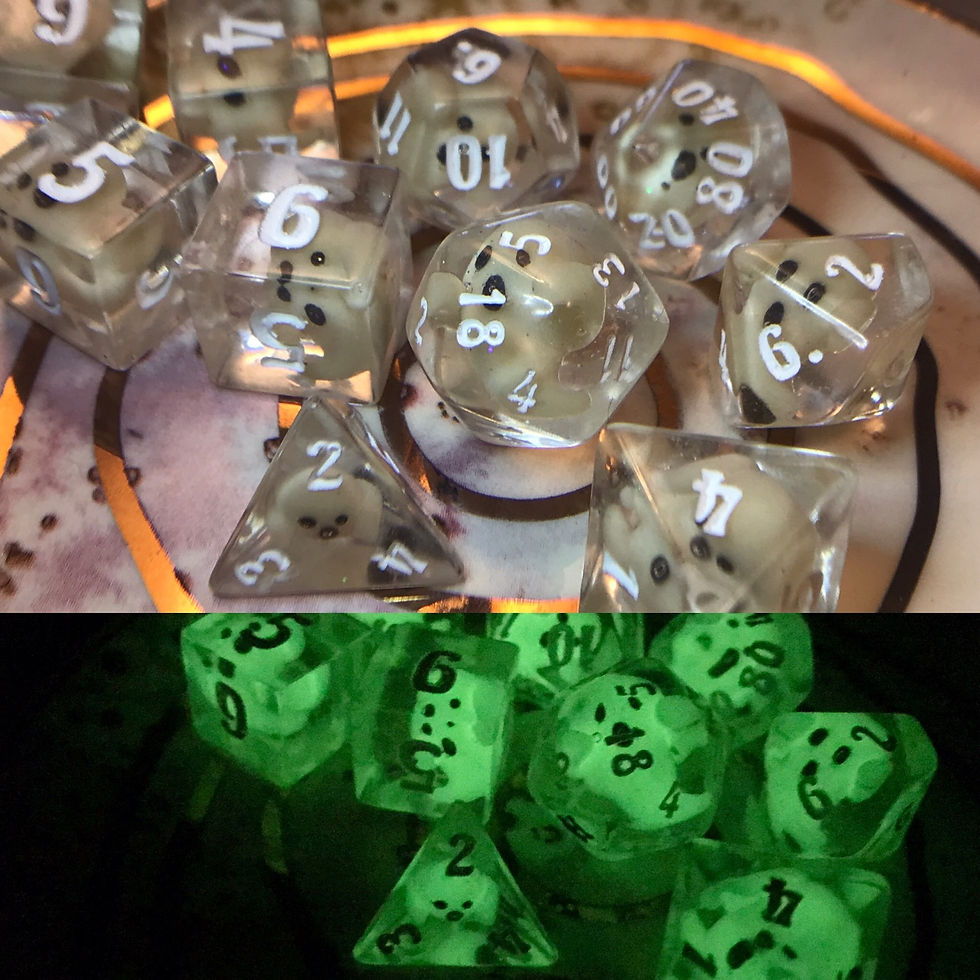 Ghosty(white ink) - 10 pc dice set