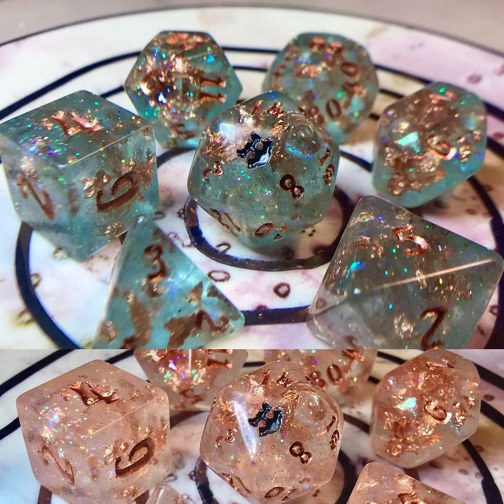Thermal teal and copper- 7pc dice set