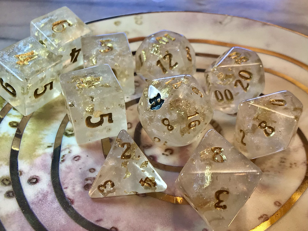 Pearl and Gold- 10 pc dice set