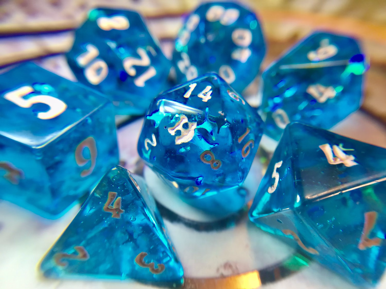 Beachy Blue - 7pc dice set