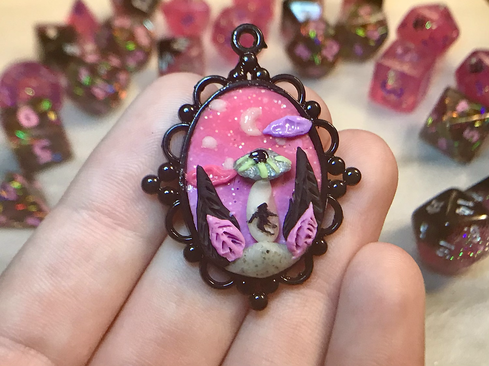 Mini UFO Alien Abduction Pendant Necklace