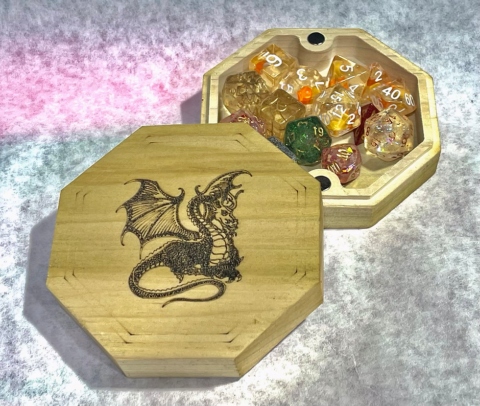 Dragon Dice Box- wooden engraved