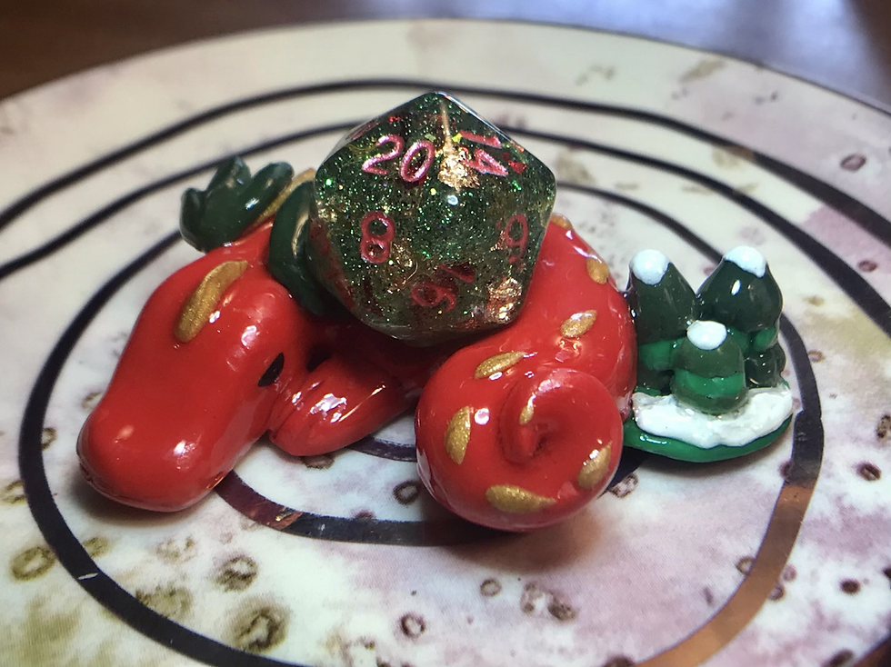 Holiday Sleepy Dice Dragon