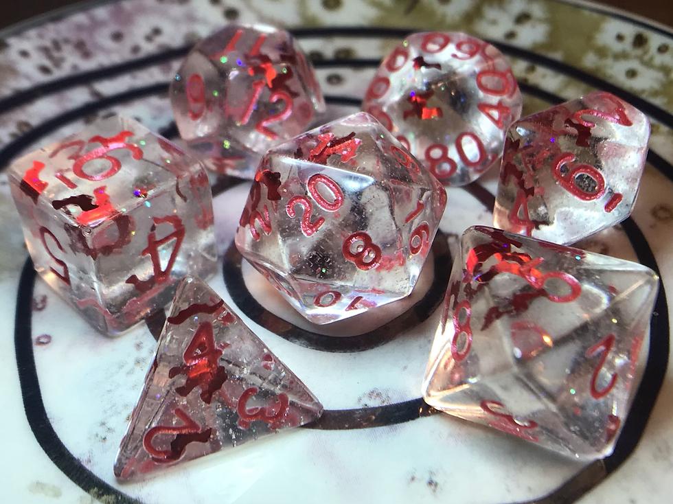 Red bats- 7pc Dice Set