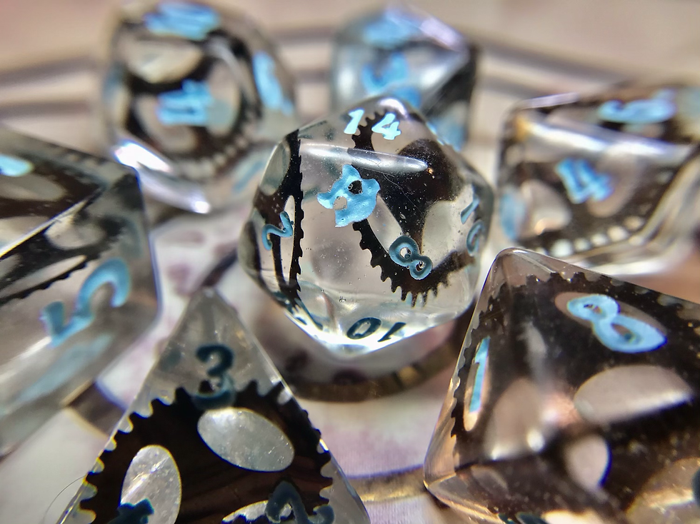 Copper Gears- 7pc dice set