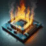 an AI generated picture of a CPU on fire