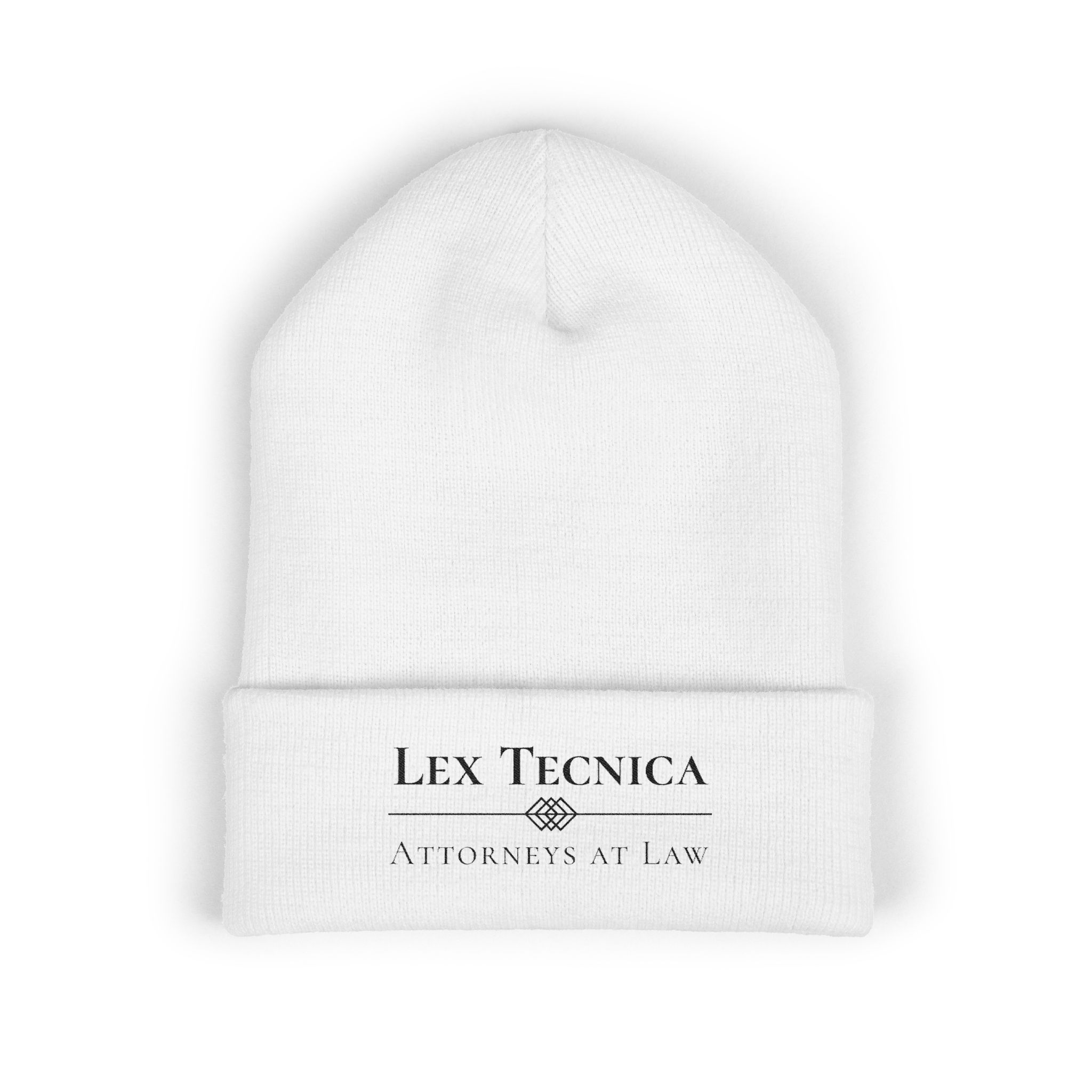 Lex Technica Embroidered Cuffed Beanie — Attorneys at Law Knit Hat