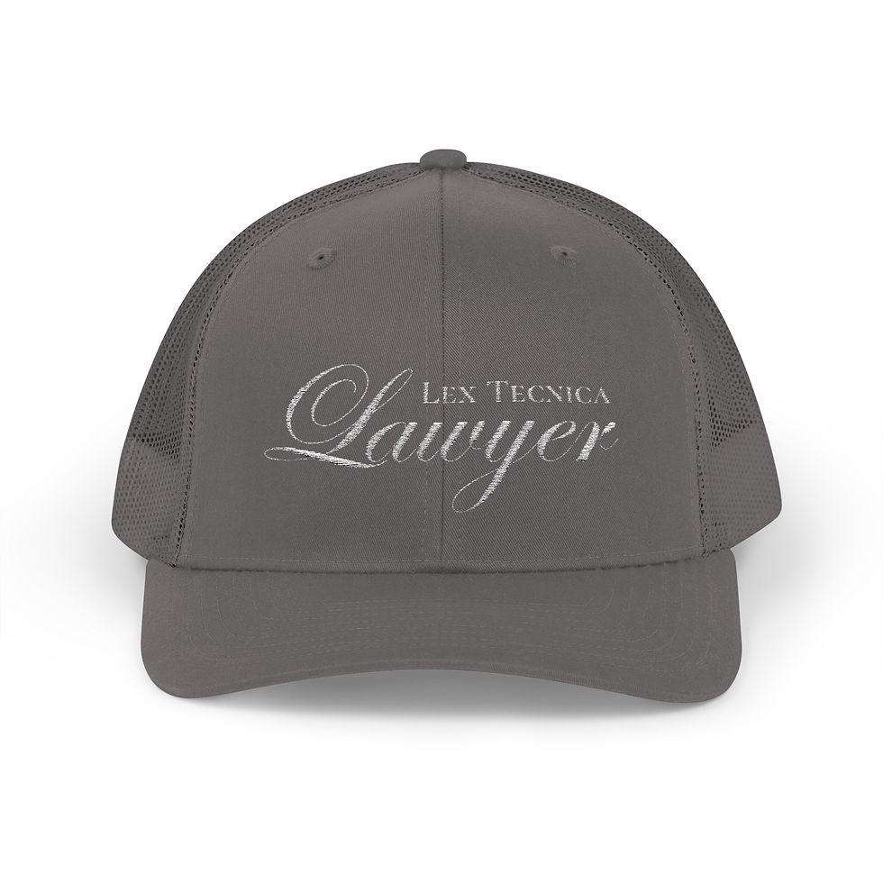 Thumbnail: Snapback Trucker Cap — 'Lawyer' Lex Tecnica Embroidered Mesh Hat