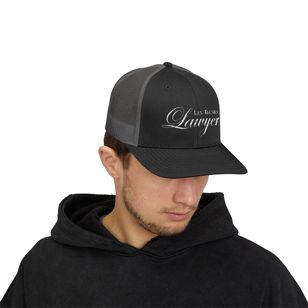Thumbnail: Snapback Trucker Cap — 'Lawyer' Lex Tecnica Embroidered Mesh Hat