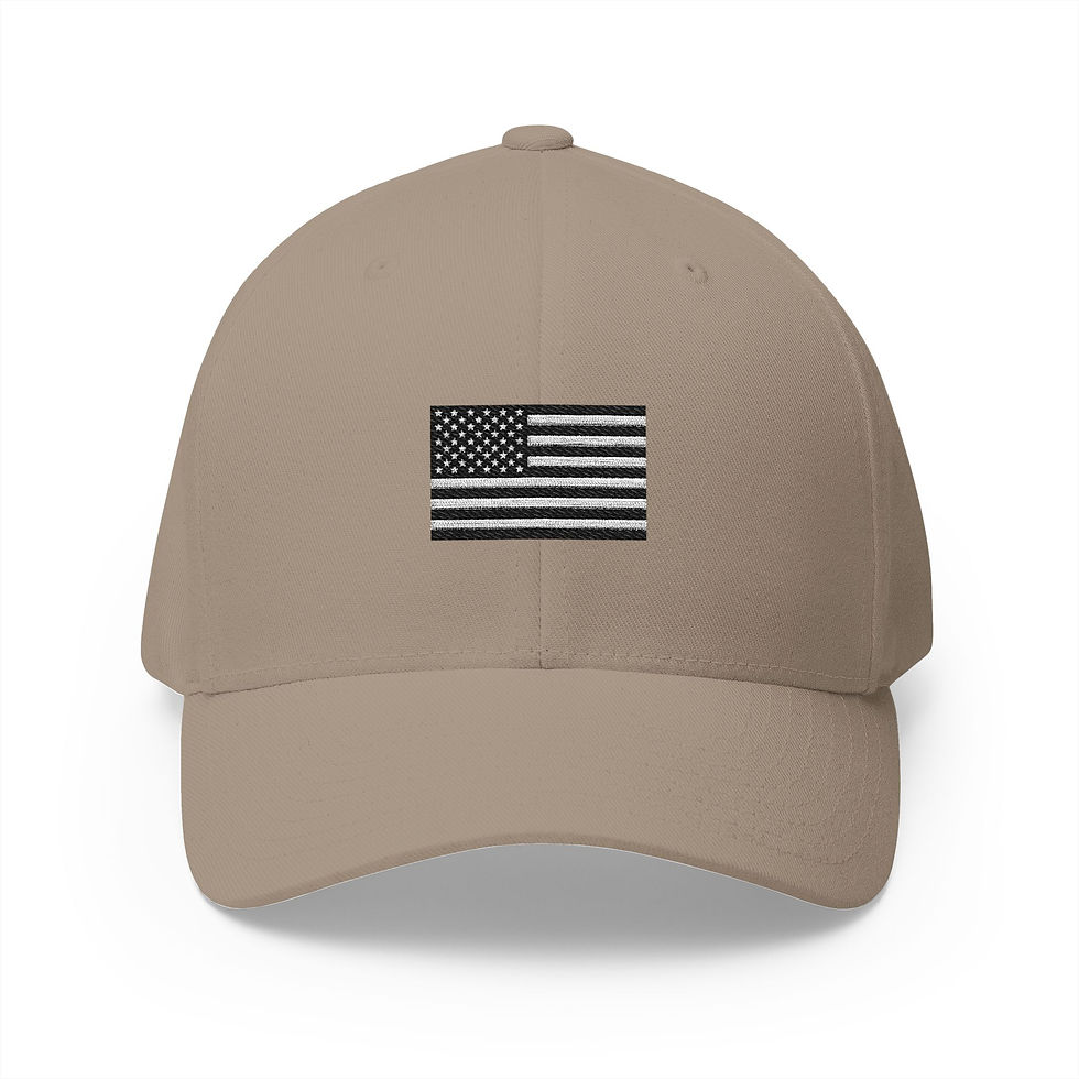 Thumbnail: Embroidered Distressed American Flag Cap — Closed-Back Structured Hat
