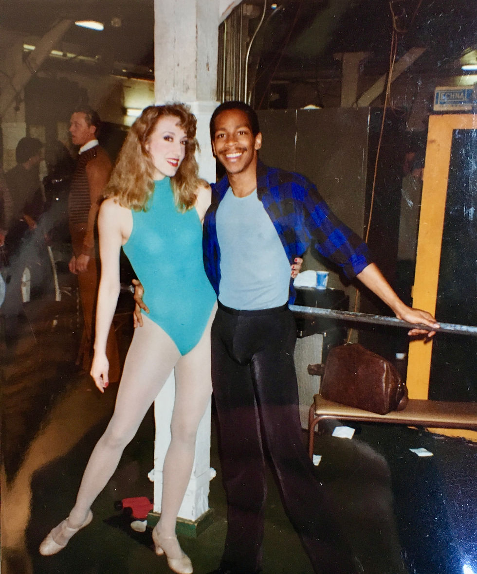 Paula Leggett as Vicky Vickers with Kevyn Morrow, April 28th, 1990, closing night of the Broadway company.