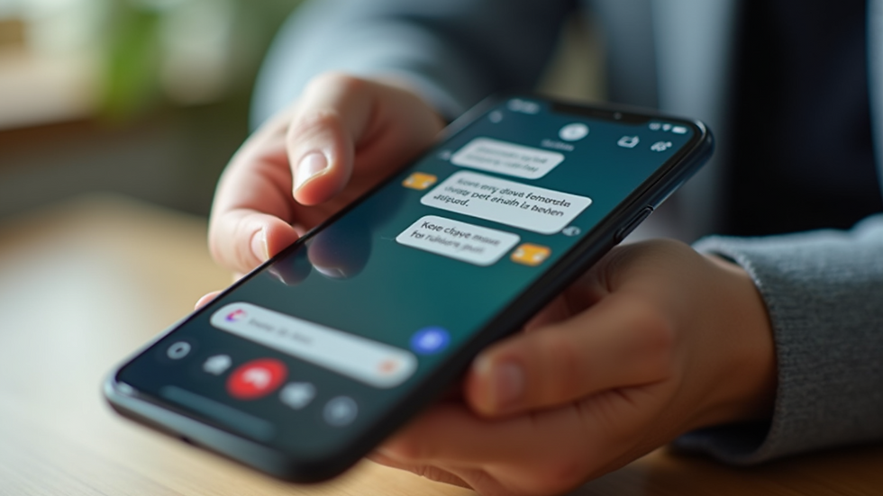 Close-up view of a smartphone screen showing a team chat app
