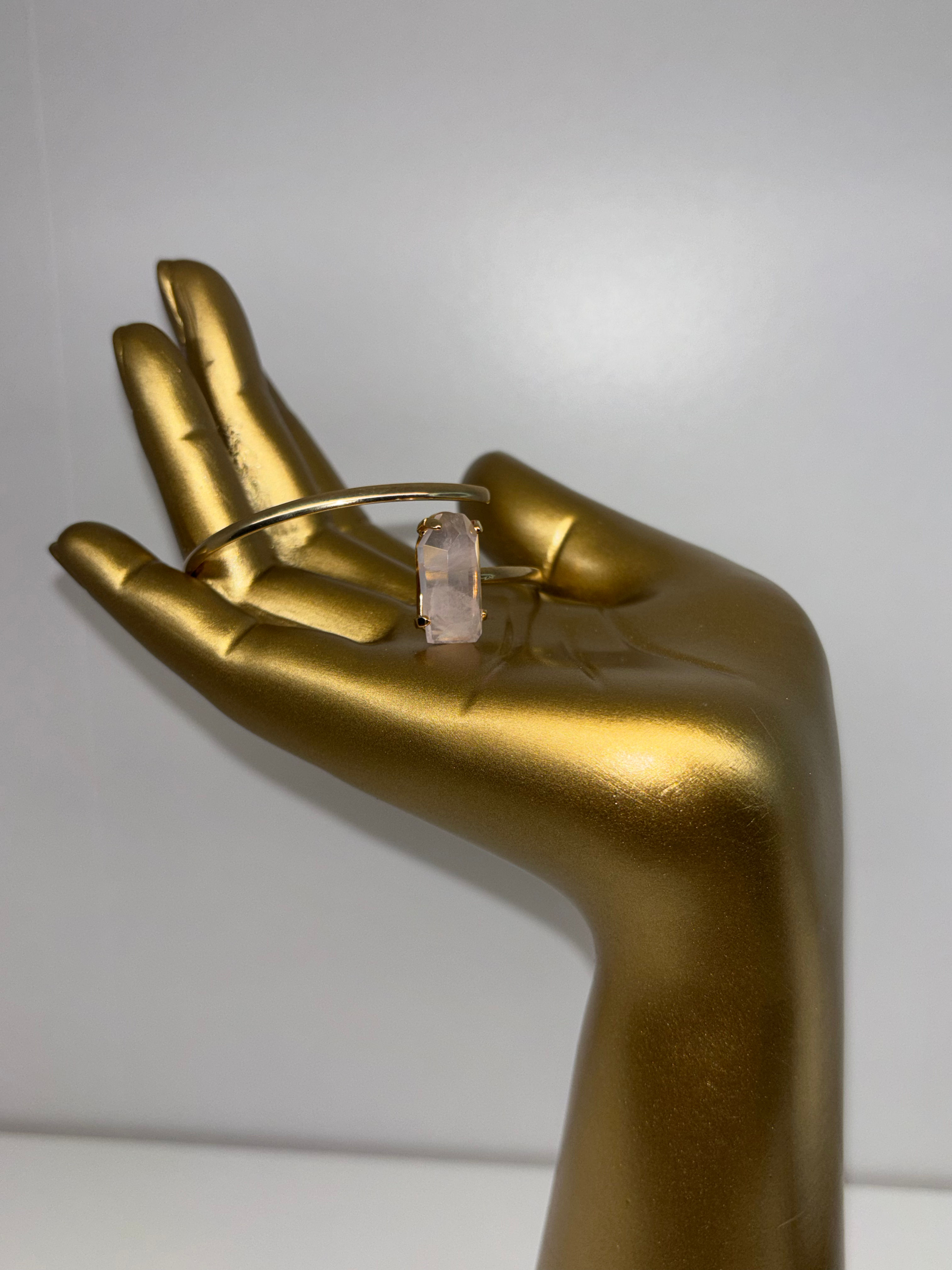 No.1 Rose Quartz cuff bracelet 