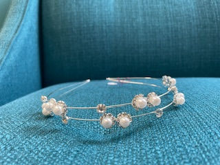 Double Strand Crystal Pearl Headband