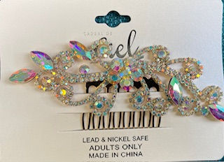 Flower Crystal Gem Hair Comb