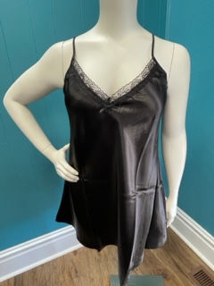 Thumbnail: Sateen & Lace Chemise Nightgown