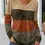 Thumbnail: Plus Size Striped V Neck Print Top