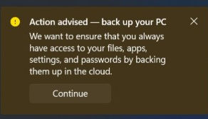 OneDrive backup Spam
