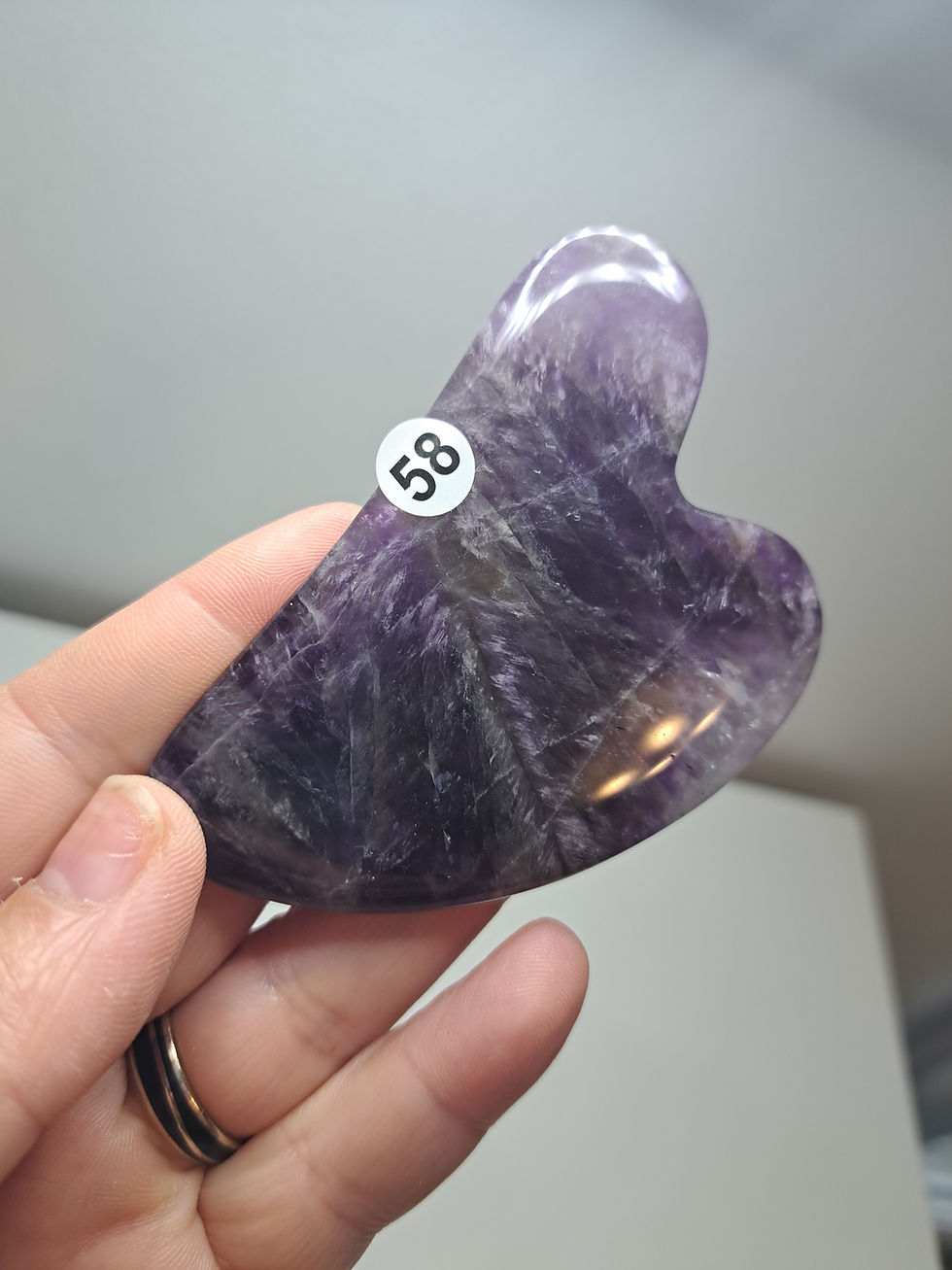 Miniature : Gua Sha Coeur 80mm Améthyste A